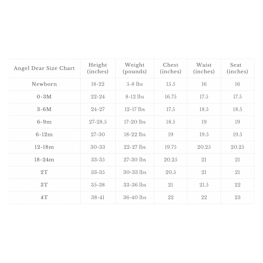 Angel Dear Size Chart - www.inf-inet.com