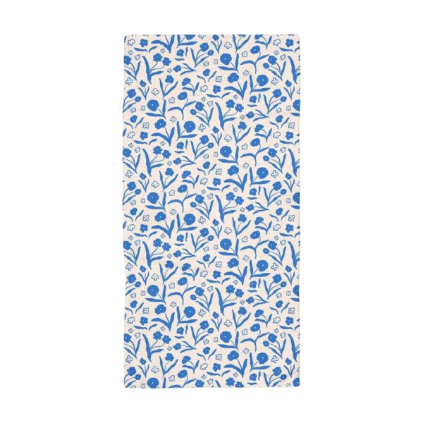 Geometry Blooming Blue Floral Bar Towel