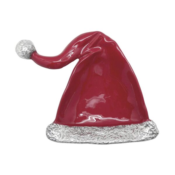 Mariposa Red Enamel Santa Hat Candy Dish