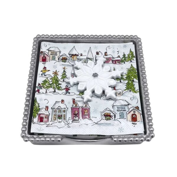 Mariposa White Snowflake Napkin Box